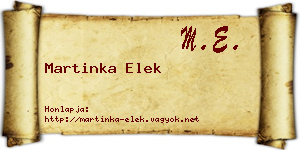 Martinka Elek névjegykártya